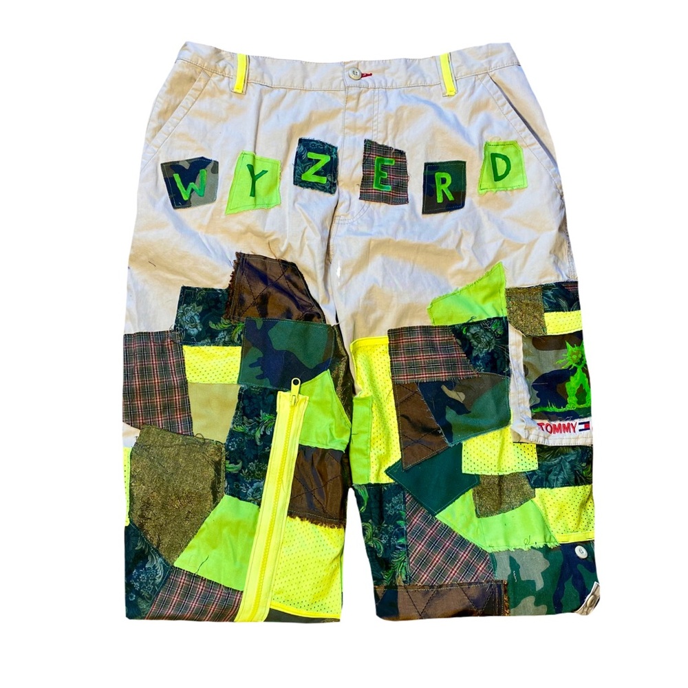 Neon Patchwork Cargo Pants - image 2